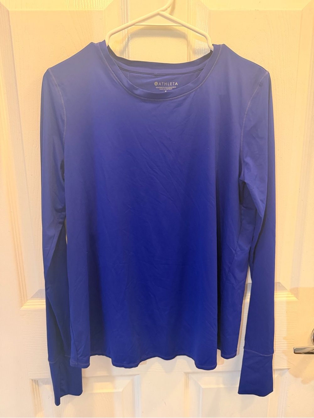 Athleta Long-Sleeve Crew Neck Top in Cobalt Blue